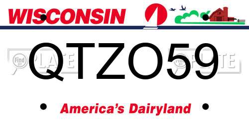QTZO59 Wisconsin License Plate