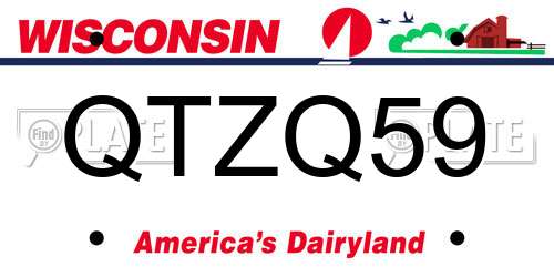 QTZQ59 Wisconsin License Plate