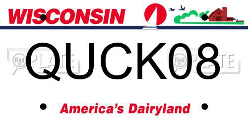 QUCK08 Wisconsin License Plate