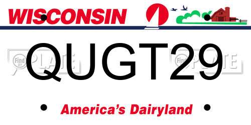 QUGT29 Wisconsin License Plate