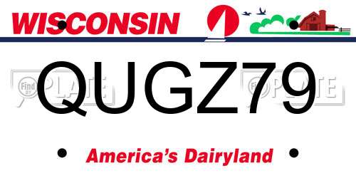 QUGZ79 Wisconsin License Plate