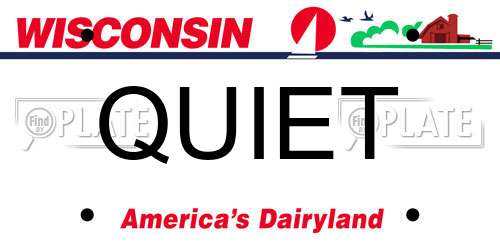 QUIET Wisconsin License Plate