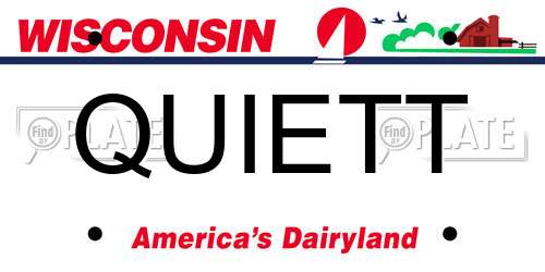 QUIETT Wisconsin License Plate