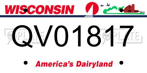 QV01817 Wisconsin License Plate