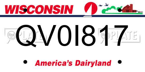 QV0I817 Wisconsin License Plate