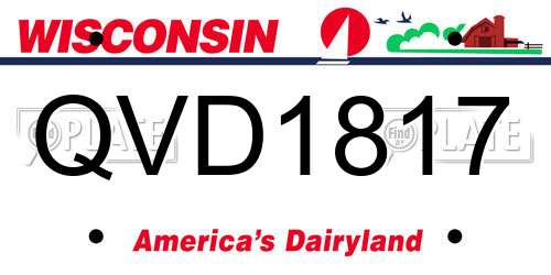 QVD1817 Wisconsin License Plate