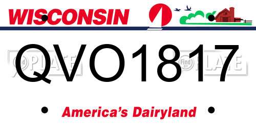 QVO1817 Wisconsin License Plate