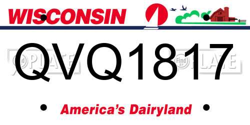 QVQ1817 Wisconsin License Plate