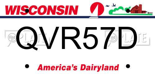 QVR57D Wisconsin License Plate