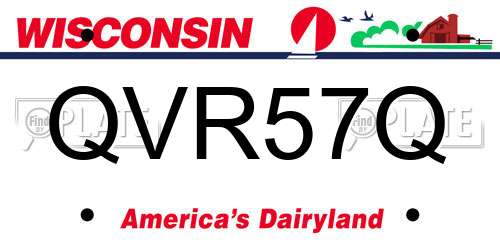 QVR57Q Wisconsin License Plate