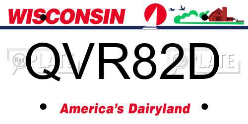 QVR82D Wisconsin License Plate