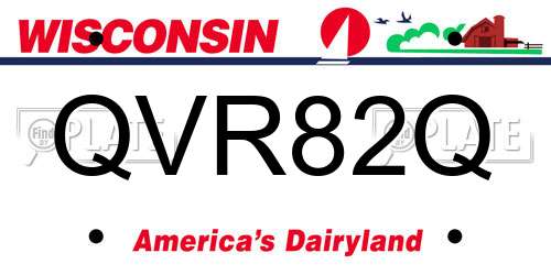 QVR82Q Wisconsin License Plate