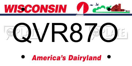 QVR87O Wisconsin License Plate