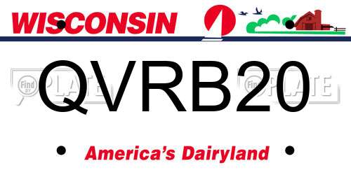 QVRB20 Wisconsin License Plate