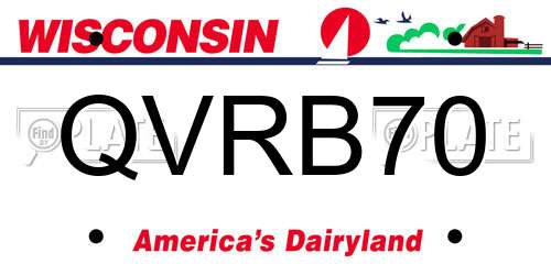 QVRB70 Wisconsin License Plate