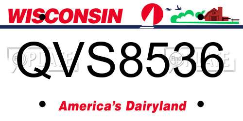 QVS8536 Wisconsin License Plate