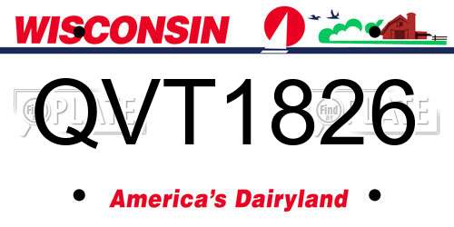 QVT1826 Wisconsin License Plate