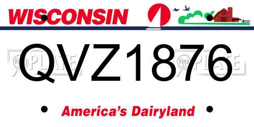 QVZ1876 Wisconsin License Plate