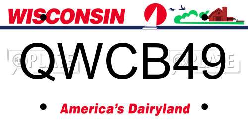 QWCB49 Wisconsin License Plate