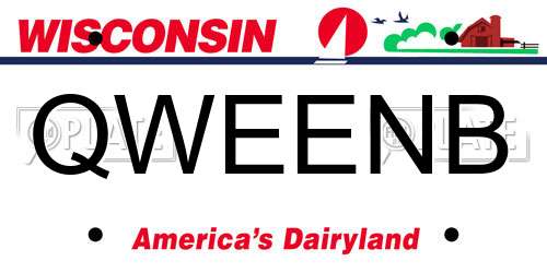 QWEENB Wisconsin License Plate