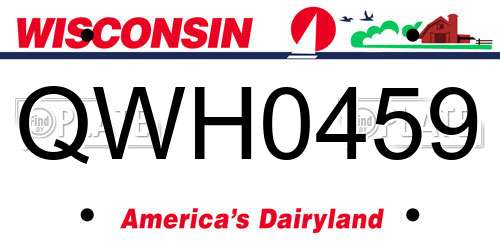 QWH0459 Wisconsin License Plate