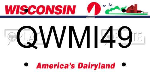 QWMI49 Wisconsin License Plate