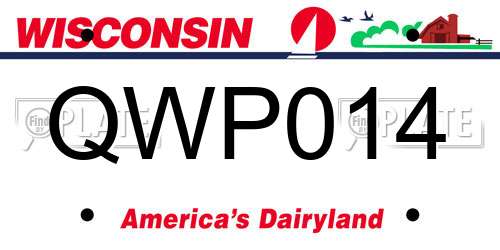 QWP014 Wisconsin License Plate