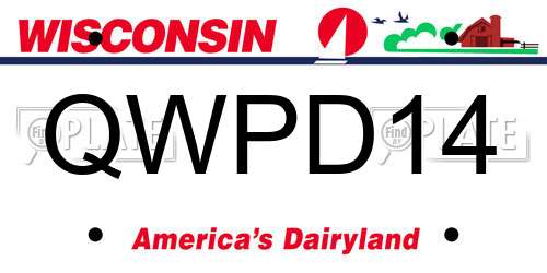 QWPD14 Wisconsin License Plate