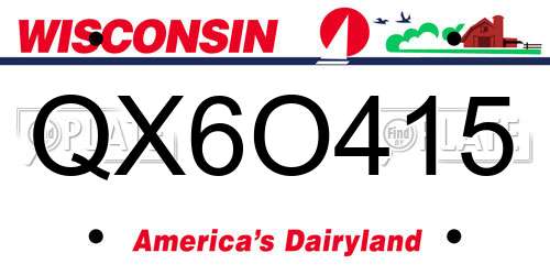 QX6O415 Wisconsin License Plate