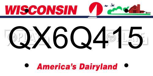 QX6Q415 Wisconsin License Plate