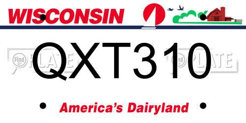 QXT310 Wisconsin License Plate