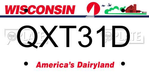 QXT31D Wisconsin License Plate