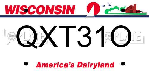 QXT31O Wisconsin License Plate