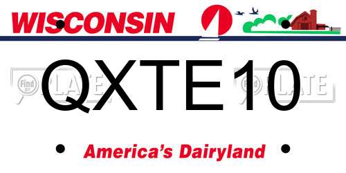 QXTE10 Wisconsin License Plate