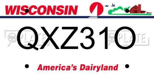 QXZ31O Wisconsin License Plate
