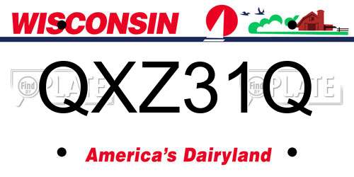 QXZ31Q Wisconsin License Plate