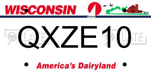 QXZE10 Wisconsin License Plate