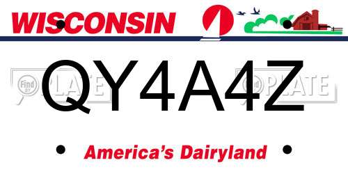 QY4A4Z Wisconsin License Plate