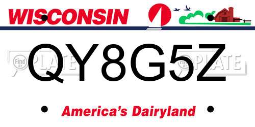 QY8G5Z Wisconsin License Plate