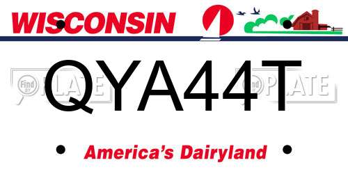 QYA44T Wisconsin License Plate