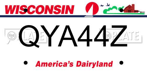 QYA44Z Wisconsin License Plate