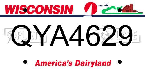 QYA4629 Wisconsin License Plate