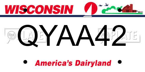 QYAA42 Wisconsin License Plate