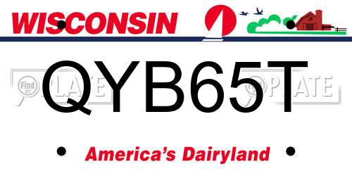 QYB65T Wisconsin License Plate