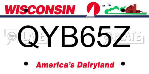 QYB65Z Wisconsin License Plate