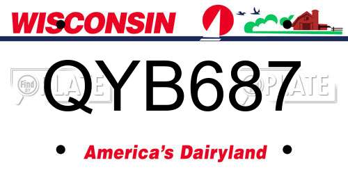 QYB687 Wisconsin License Plate