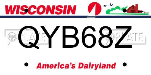 QYB68Z Wisconsin License Plate