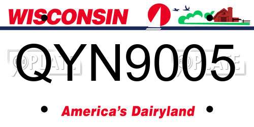 QYN9005 Wisconsin License Plate