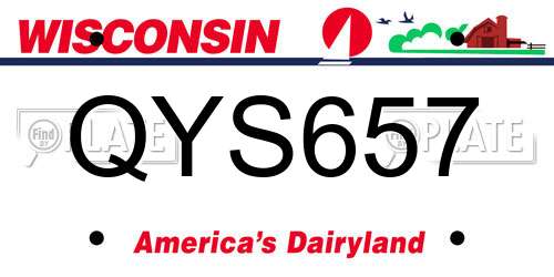 QYS657 Wisconsin License Plate