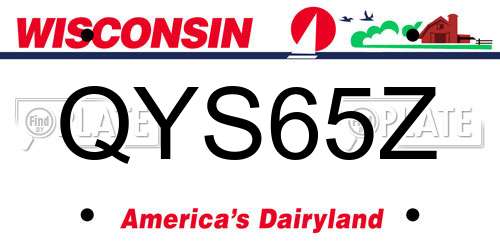QYS65Z Wisconsin License Plate